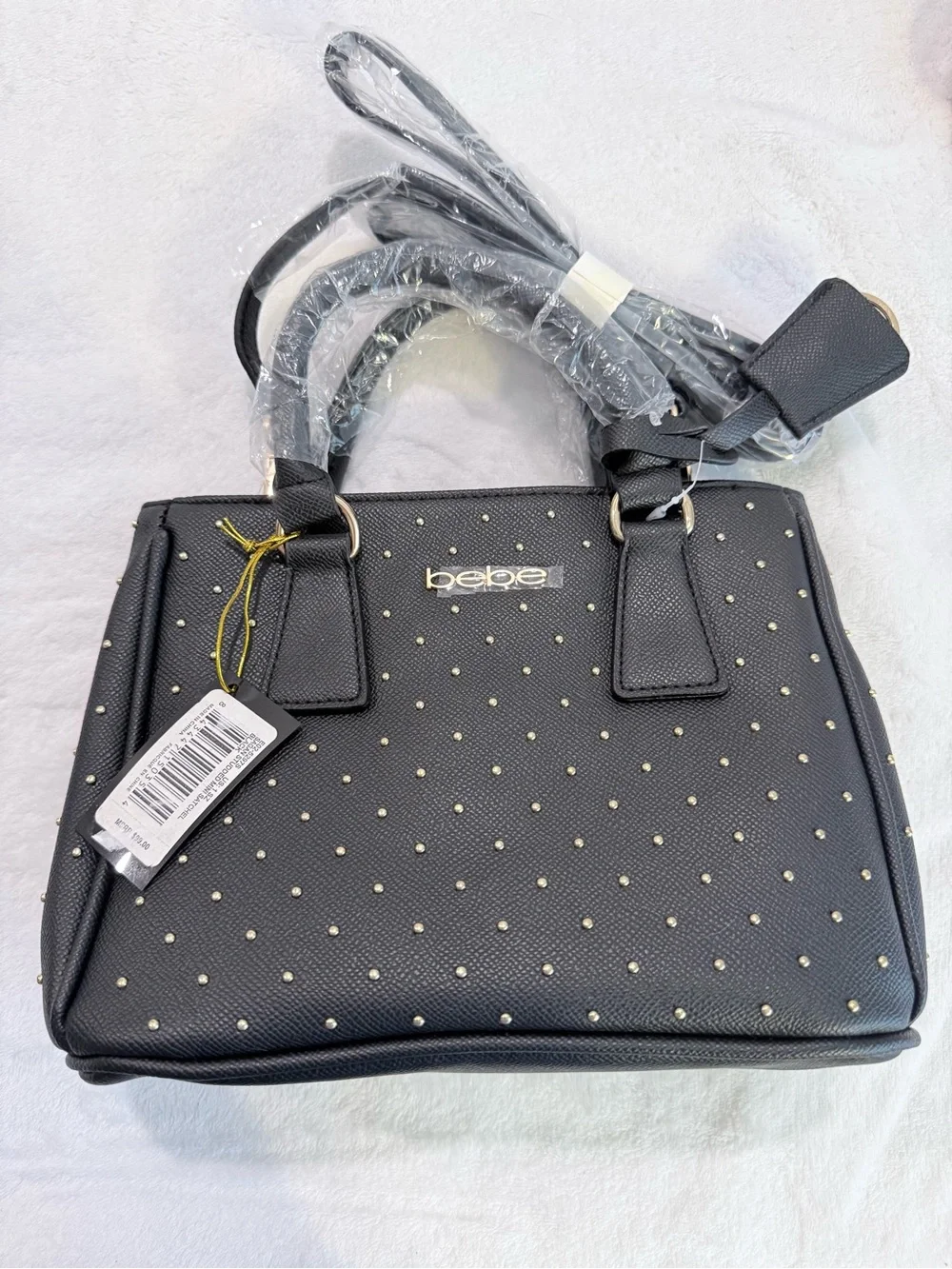 bebe Black Studded Mini Satchel